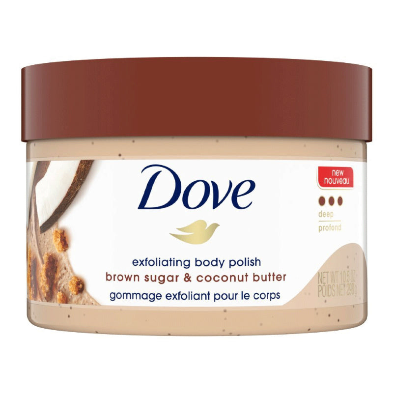 Dove Exfoliating Body Polish Scrub Brown Sugar & Coconut Butter 298g – Deep Exfoliating Body Scrub for Smooth Soft Skin, Dead