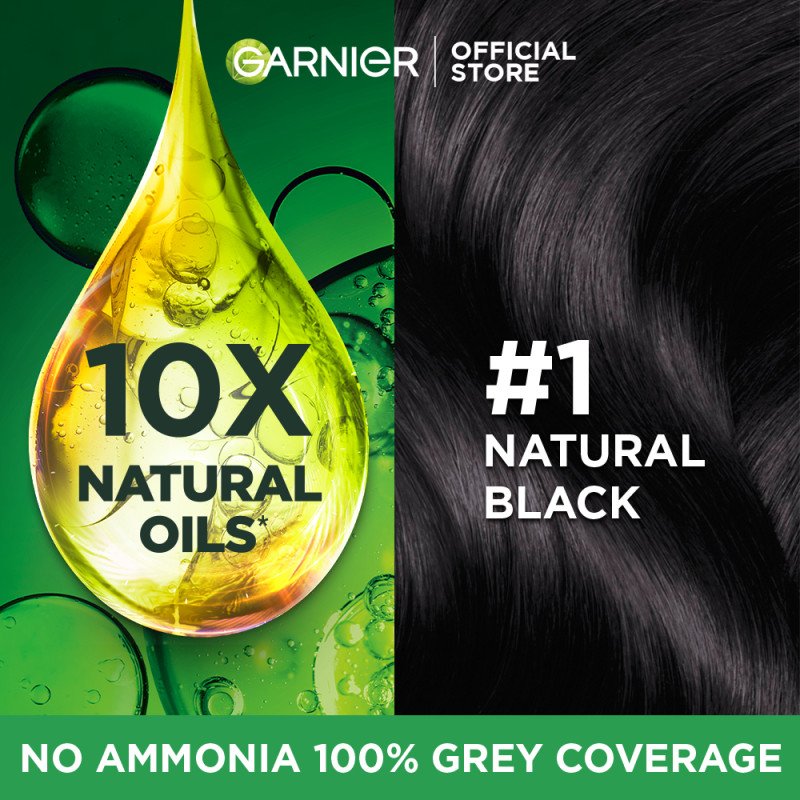 Garnier Color Naturals Hair Color Sachet 1.0 Natural Black 30 ml Nourishing & Long-Lasting Color