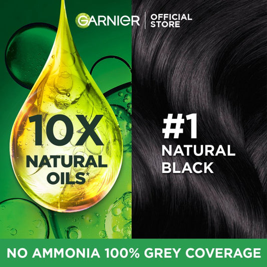 Garnier Color Naturals Hair Color Sachet 1.0 Natural Black 30 ml Nourishing & Long-Lasting Color