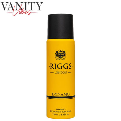 Riggs London Dynamo Perfumed Deodorant Body Spray 250ml Long-Lasting Fresh & Masculine Fragrance