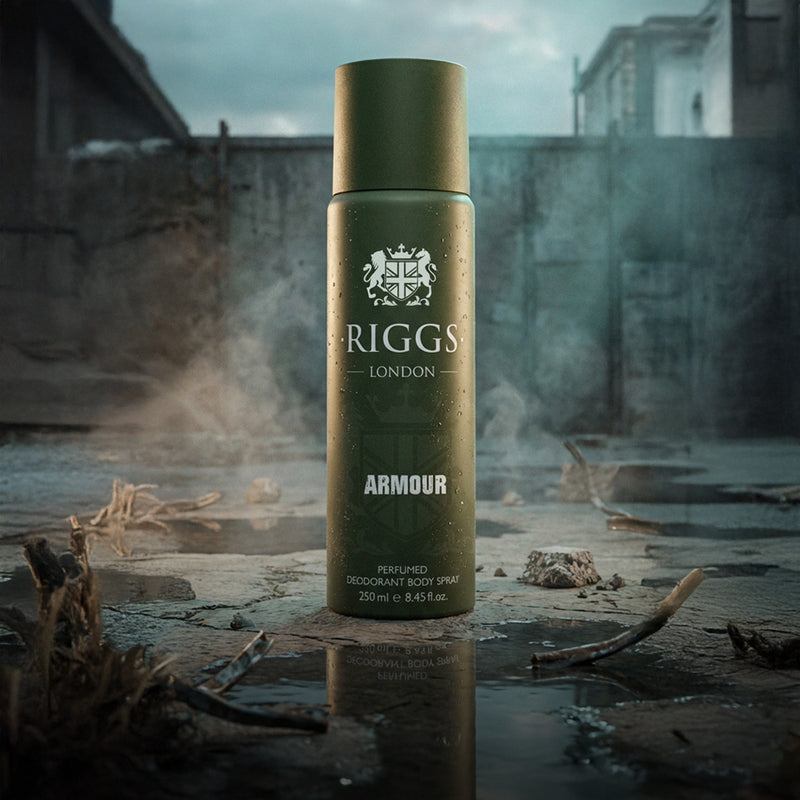Riggs London Armour Perfumed Deodorant Body Spray 250ml Long-Lasting Bold & Masculine Fragrance