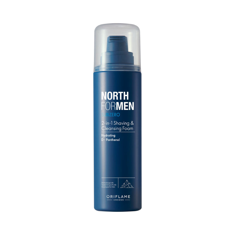 Oriflame North For Men Subzero 2-in-1 Shaving & Cleansing Foam 200ml