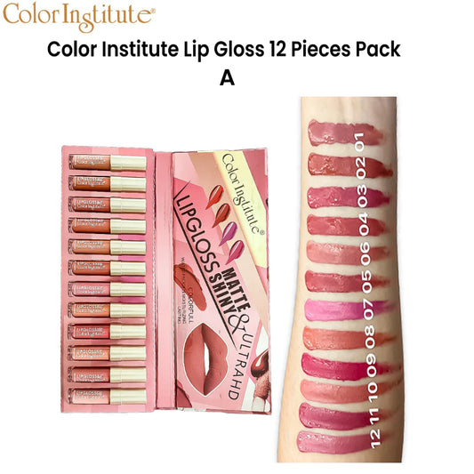 Color Institute Lip Gloss 12 Pieces Pack (A)