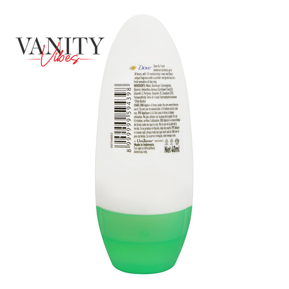 Dove Go Fresh Cucumber & Green Tea 48-Hour Anti-Perspirant Deodorant Roll On- for Women-40ml