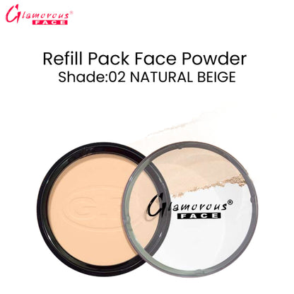 Glamorous Face Refill Pack Face Powder (Shade:02 Natural Beige))