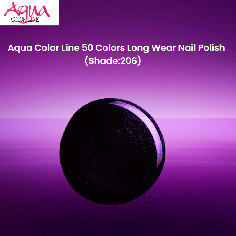 Aqua Color Line 50 Colors Long Wear Nail Polish (Shade:206)