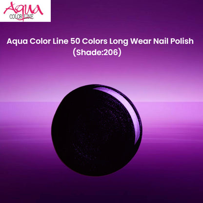 Aqua Color Line 50 Colors Long Wear Nail Polish (Shade:206)