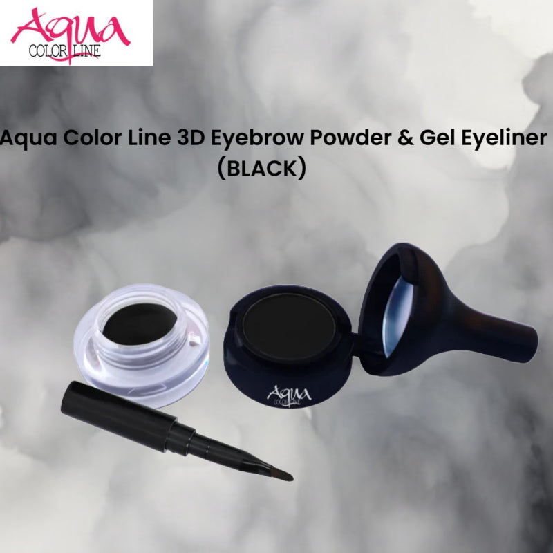 Aqua Color Line 3D Eyebrow Powder & Gel Eyeliner (BLACK)