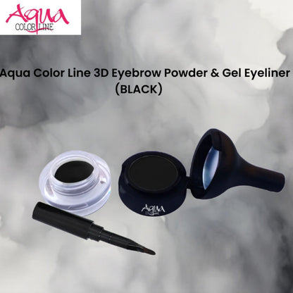 Aqua Color Line 3D Eyebrow Powder & Gel Eyeliner (BLACK)