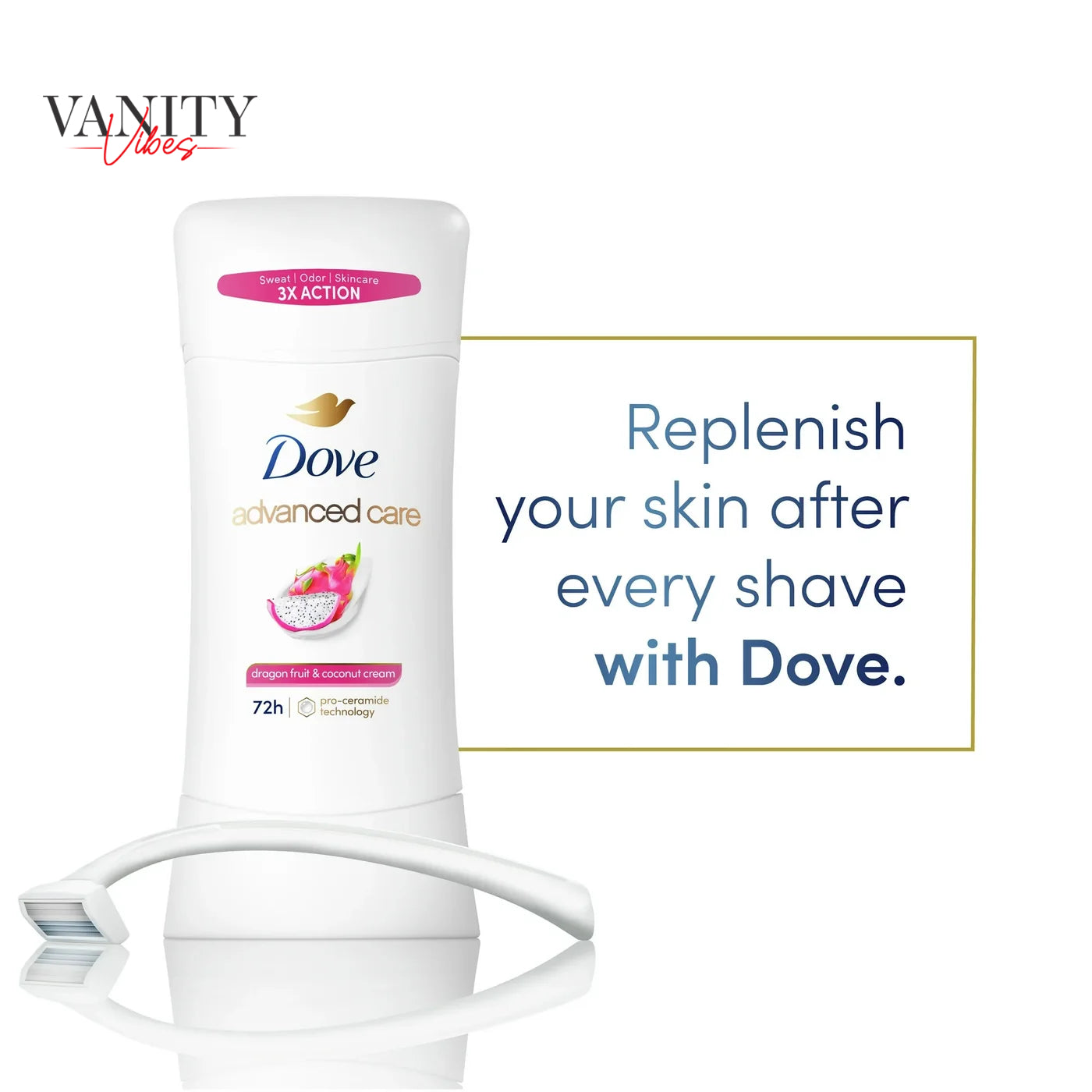 Dove Advanced Care Dragon Fruit & Coconut Cream Antiperspirant Stick Deodorants 2.6Oz-(74g)