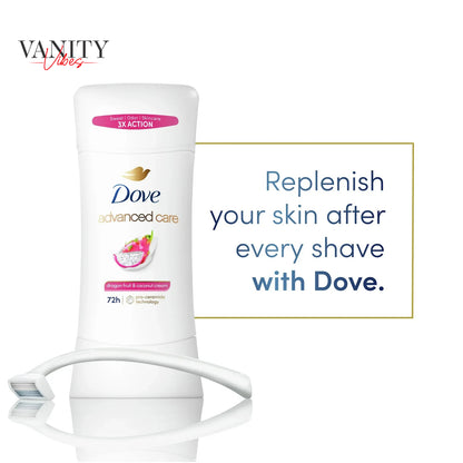 Dove Advanced Care Dragon Fruit & Coconut Cream Antiperspirant Stick Deodorants 2.6Oz-(74g)