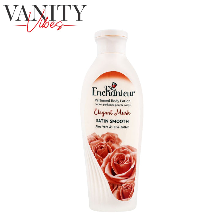 Enchanteur Lotion Perfumed Elegant Musk Satin Smooth Aloevera & Olive Butter 250ml