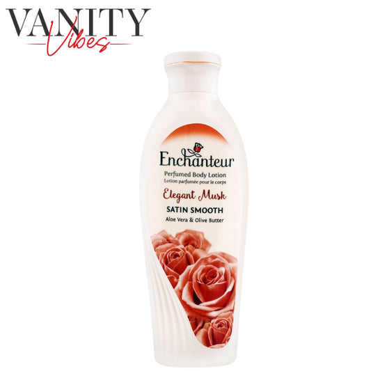 Enchanteur Lotion Perfumed Elegant Musk Satin Smooth Aloevera & Olive Butter 250ml