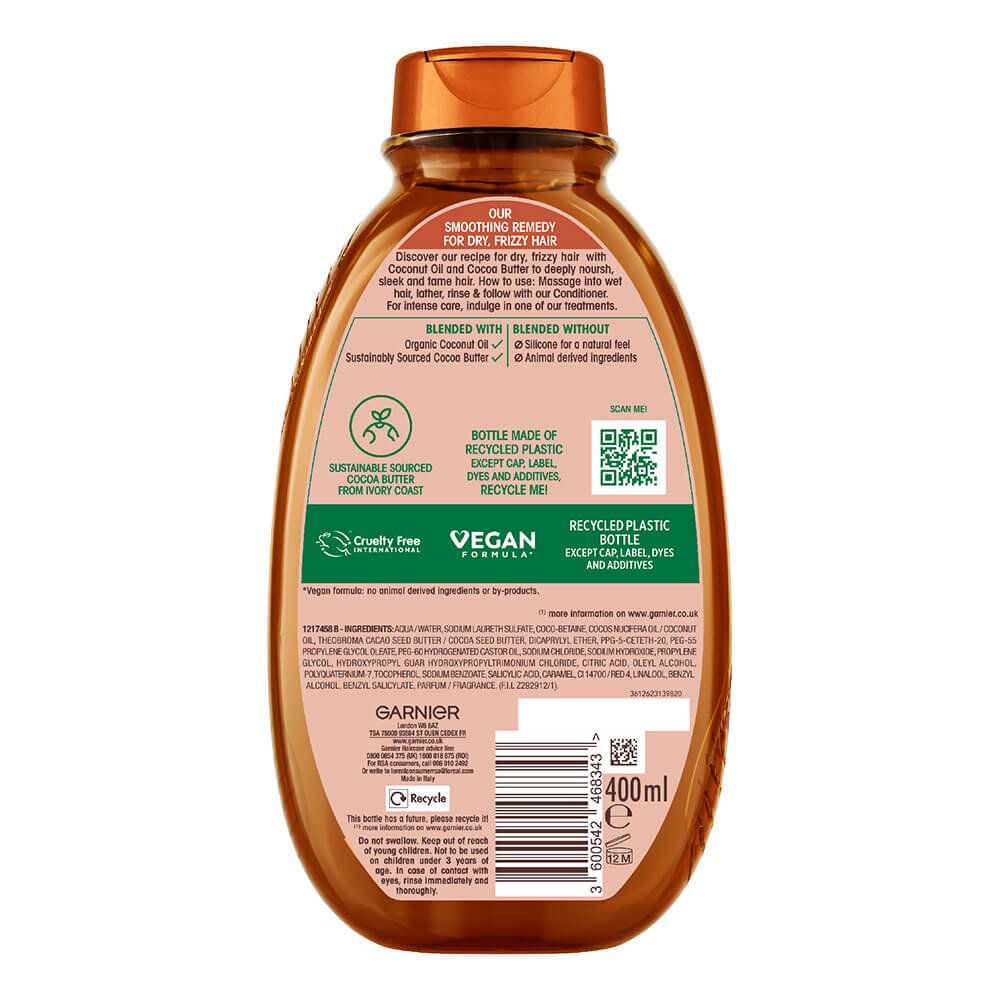 Garnier Ultimate Blends Coconut Oil & Cocoa Butter Smoothing Shampoo 400ml