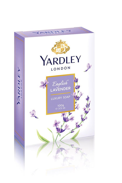 Yardley London English Lavender Soap 100g - Luxury Moisturizing Bath Soap with Classic Floral Lavender Fragrance for Deep Cle