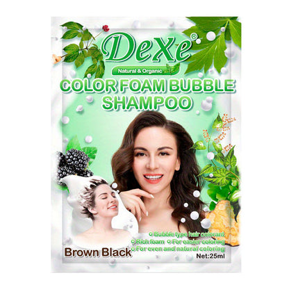 Dexe Hair Color Foam Bubble Shampoo Brown Black 25 ml x 10 Pack Gentle Cleansing & Hair Color Care