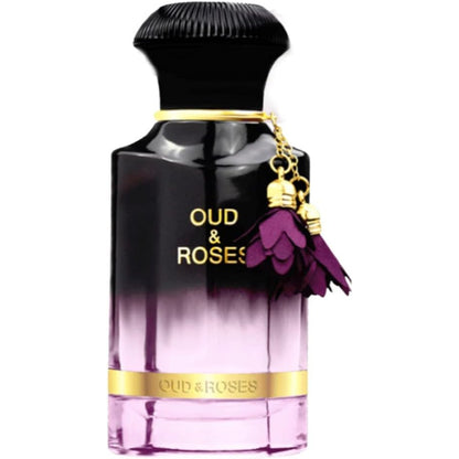 Ahmed Al Maghribi Oud & Roses Eau de Parfum 100ml - Long Lasting Original Luxury Oud Floral Unisex Fragrance for Men & Women