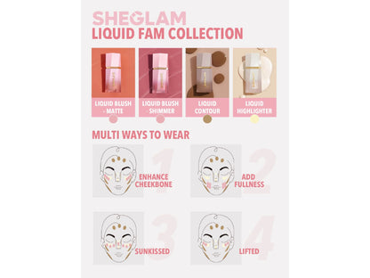 She Glam Sheglam Color Bloom Liquid Blush in Shade Love Cake 5.2 ml Natural Flush & Long-Lasting Glow
