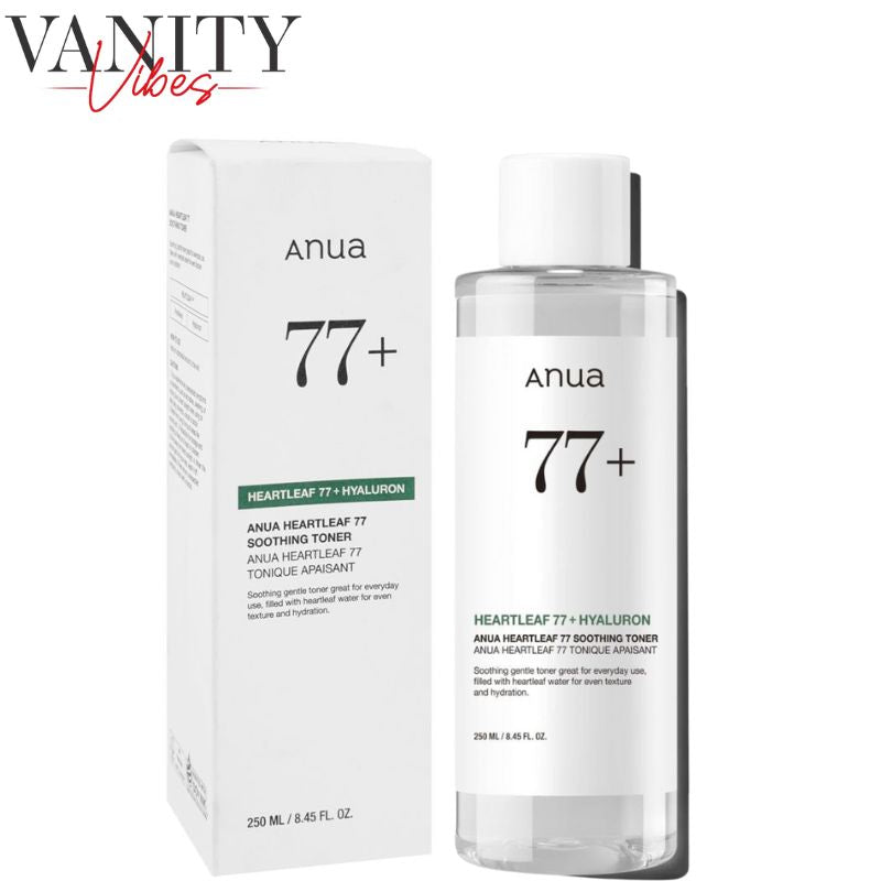 Anua Heartleaf 77+ Hyaluron Soothing Toner 250 ml Calming Hydration & Skin Barrier Care (K Beauty)