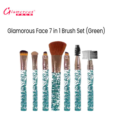 Glamorous Face 7 in 1 Brush Set (Green)