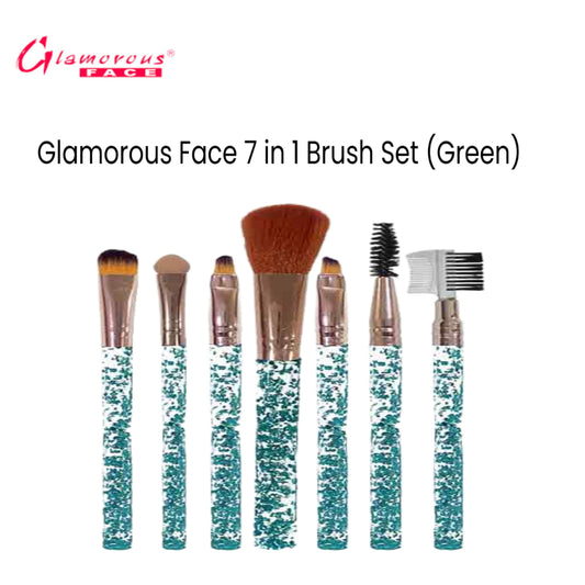 Glamorous Face 7 in 1 Brush Set (Green)