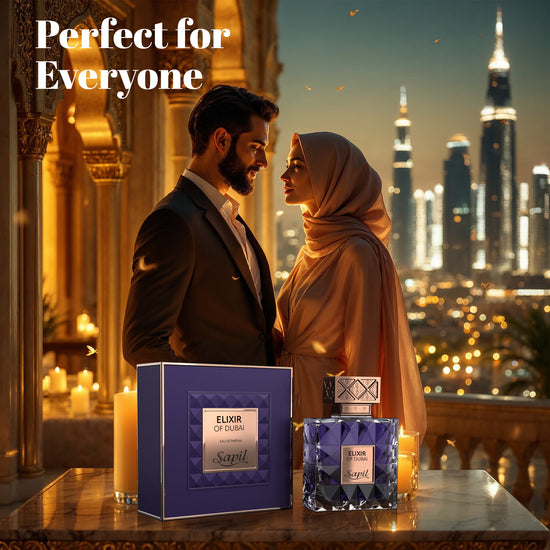 Sapil Elixir of Dubai Eau de Toilette for Men & Women 100ml - Long Lasting Oriental Woody Fragrance Perfume with Rich Amber N