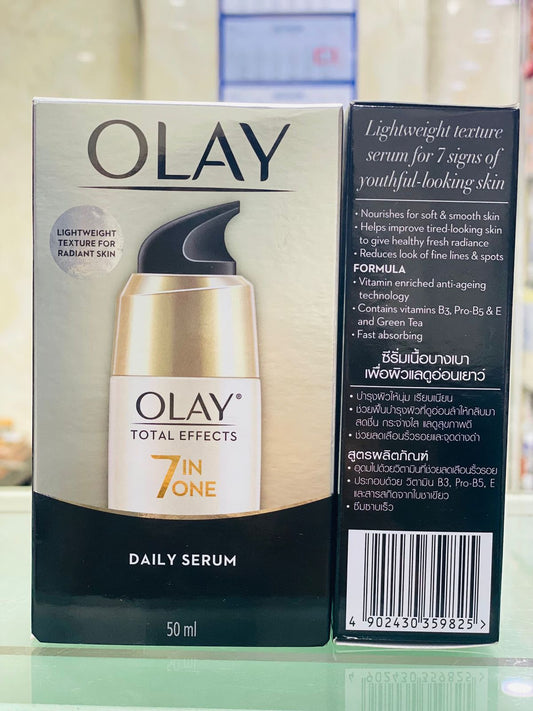 Olay Total Effects 7-in-1 Daily Serum 50ml - Lightweight Texture for Radiant, Healthy-Looking Skin