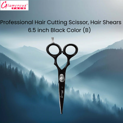 Glamorous Face Professional Hair Cutting Scissor, Hair Shears 6.5 inch Black Color (B)