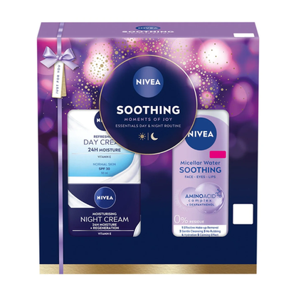 Nivea Soothing Moments of Joy Essentials Day & Night Routine 3-Piece Gift Set