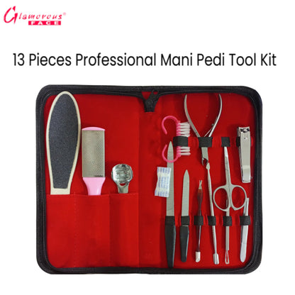 Glamorous Face 13 Pieces Professional Mani Pedi Tool Kit