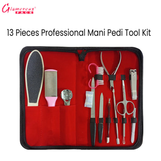 Glamorous Face 13 Pieces Professional Mani Pedi Tool Kit