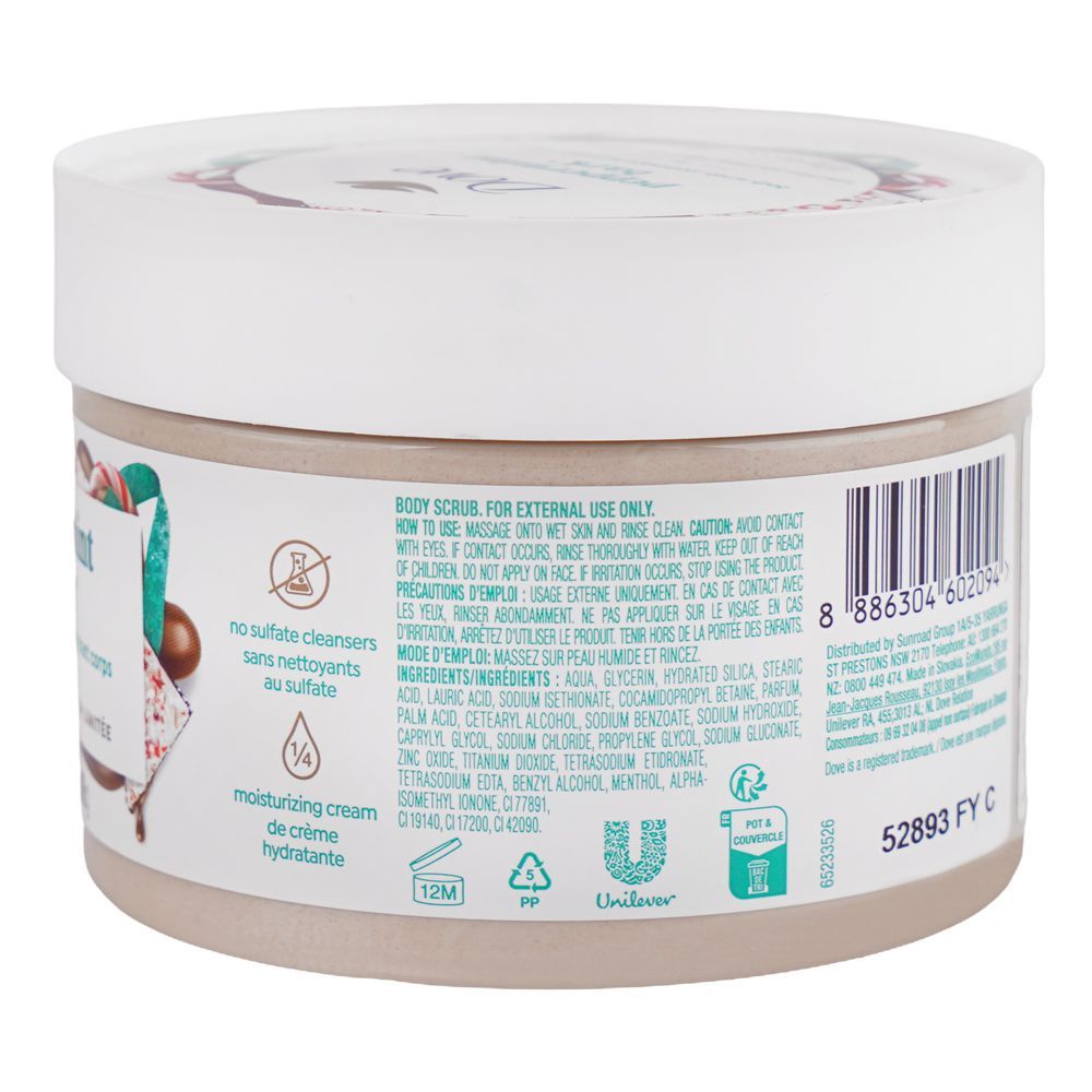 Dove Peppermint Bark Body Scrub Limited Edition 298g – Deep Exfoliating Body Scrub for Smooth Soft Skin, Dead Skin Removal, N