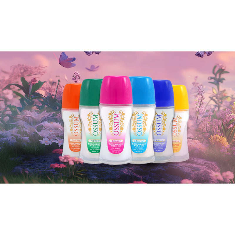 Ossum Teaser Deodorant Roll-On for Women 50ml 0% Alcohol Long-Lasting Freshness