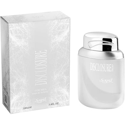 Sapil Disclosure White Eau de Toilette for Men 100ml - Long Lasting Fresh Citrus Woody Fragrance Perfume with All Day Confide