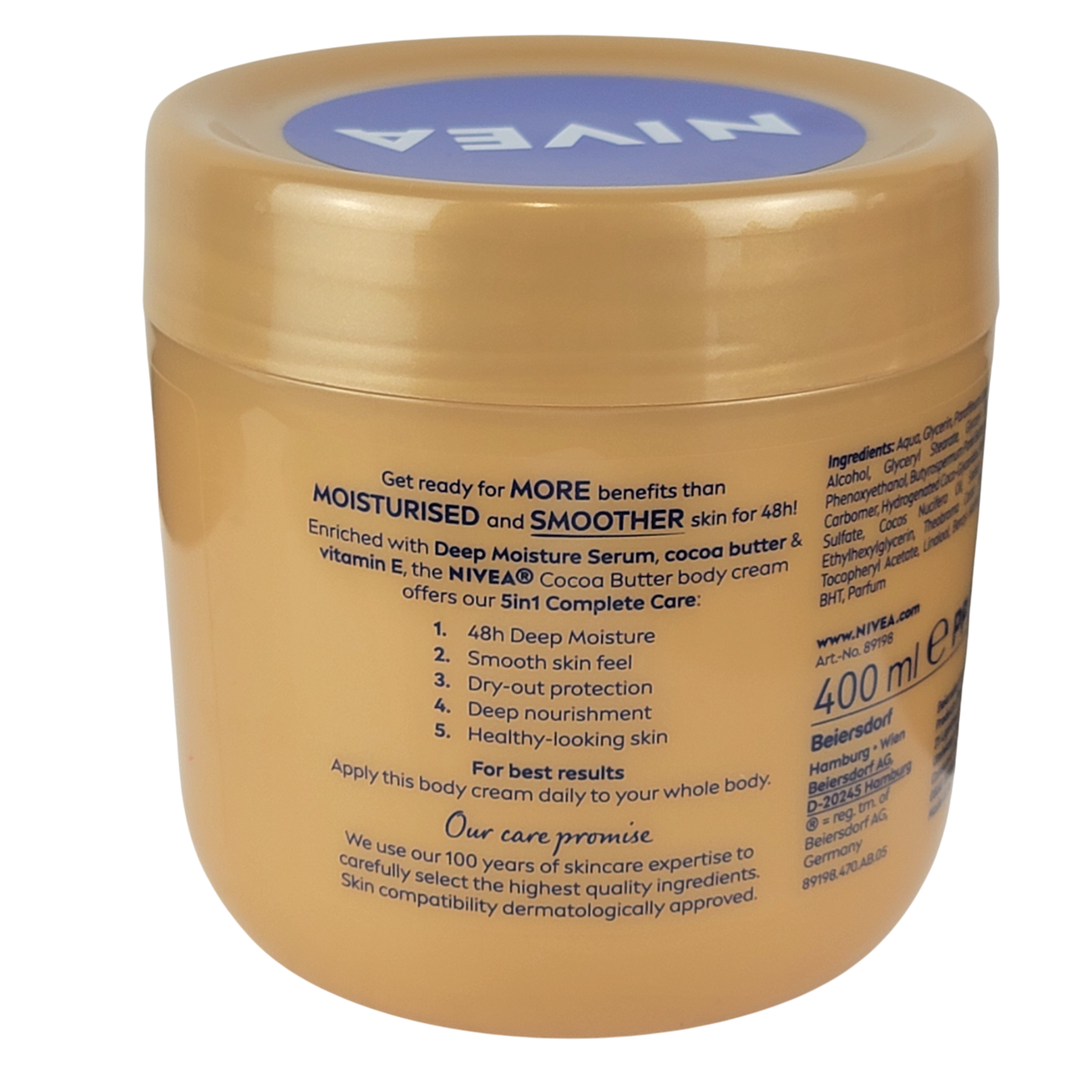 Nivea Cocoa Butter Body Cream 400ml Deep Moisture Serum, Vitamin E, 5-in-1 Complete Care for Dry Skin