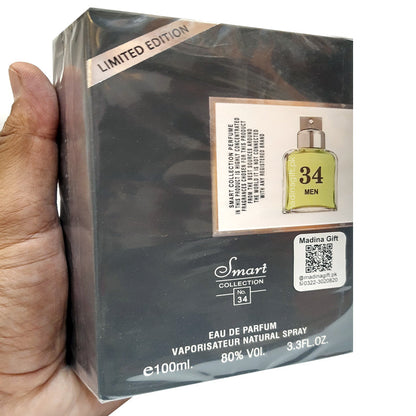 Smart Collection 34 Men Limited Edition Eau De Parfum 100ml – Long Lasting Bold Masculine Fragrance Spray