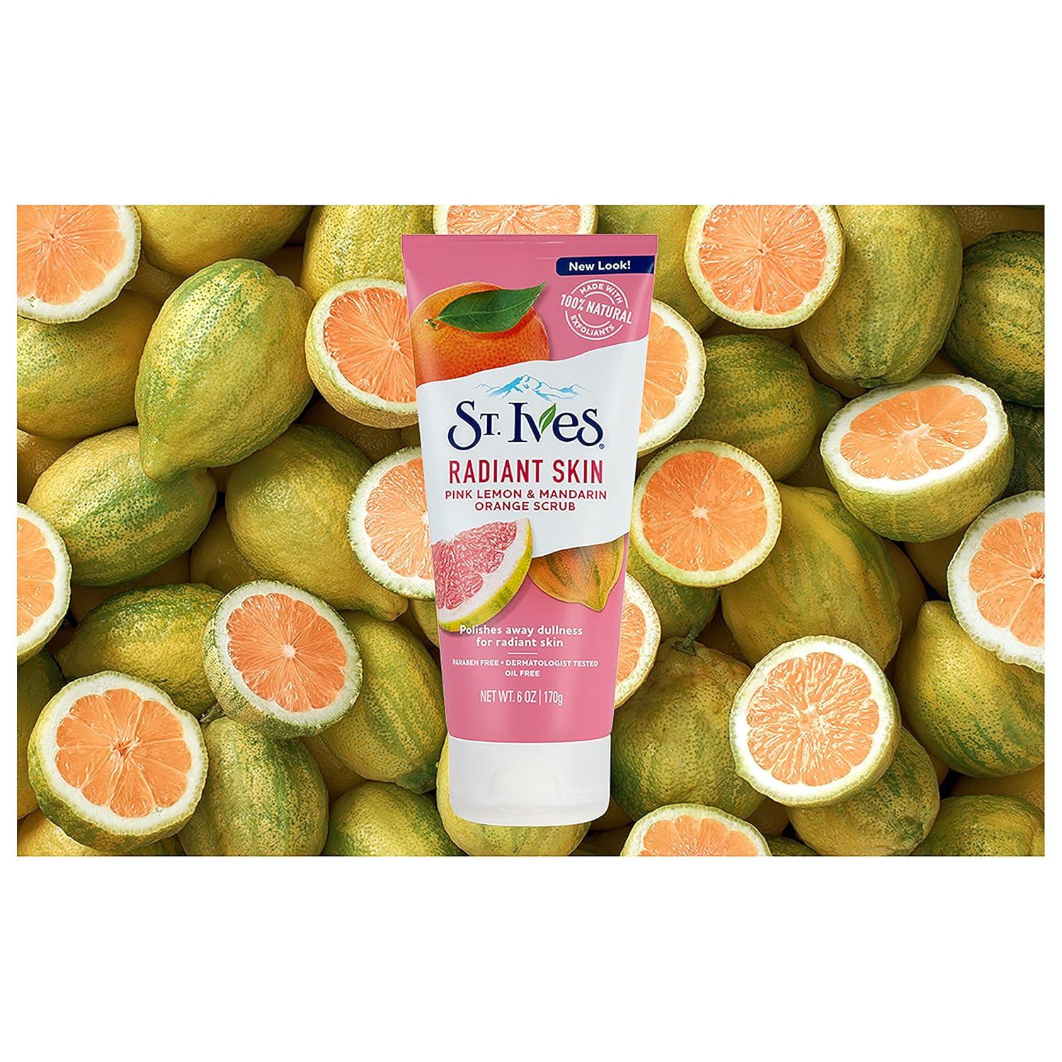 St. Ives Radiant Skin Pink Lemon & Mandarin Orange Scrub 170g Brightening & Exfoliating Face Scrub