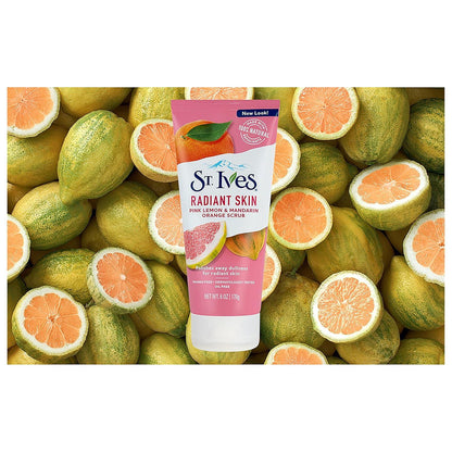 St. Ives Radiant Skin Pink Lemon & Mandarin Orange Scrub 170g Brightening & Exfoliating Face Scrub