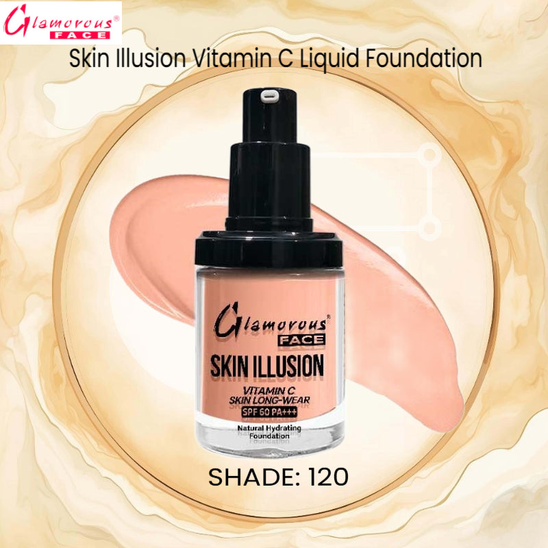 Glamorous Face Skin Illusion Vitamin C Liquid Foundation 25ml (SHADE:120)
