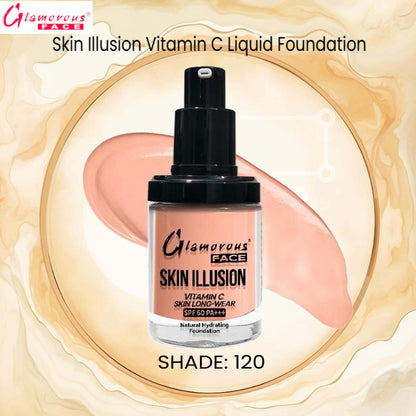 Glamorous Face Skin Illusion Vitamin C Liquid Foundation 25ml (SHADE:120)