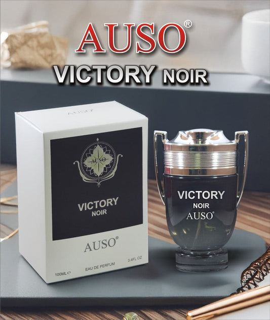 Auso Victory Noir Eau de Parfum 100ml - Long Lasting Deep Woody Spicy Fragrance Perfume for Men Strong Elegant Night Wear Sce