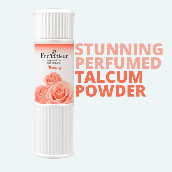 Enchanteur Stunning Perfumed Talc Powder 125g - Long Lasting Floral Fragrance Body Powder for Soft, Smooth & Fresh Skin Odor 
