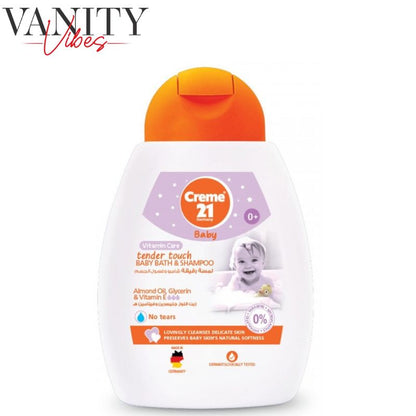 Creme 21 Baby 0+ Tender Touch Baby Bath & Shampoo Almond Oil, Glycerin & Vitamin E No tears 250ml