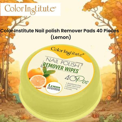 Color Institute Nail polish Remover Pads 40 Pieces (Lemon)