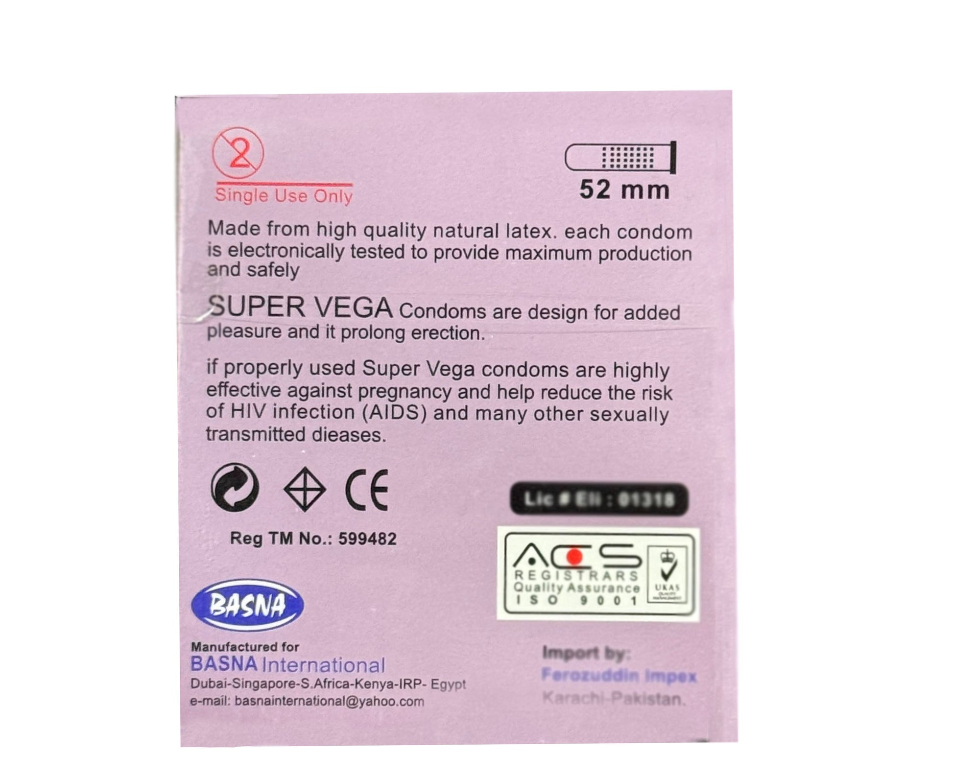 INNO SuperVega Jasmine Condoms 3pcs Delay & Jasmine Fragnance