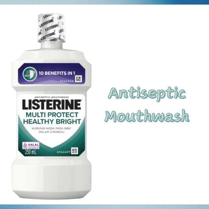 Listerine Multi Protect Healthy Bright Antiseptic Mouthwash 250ml Cavity Protection & Fresh Breath