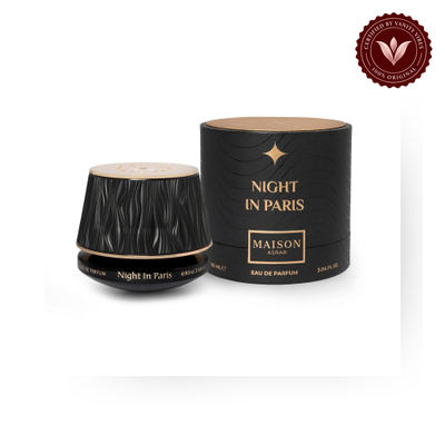 Maison Asrar Night in Paris Eau de Parfum 90ml box and bottle