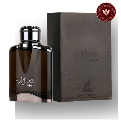 Expose Intense by Maison Alhambra box and perfume bottle
