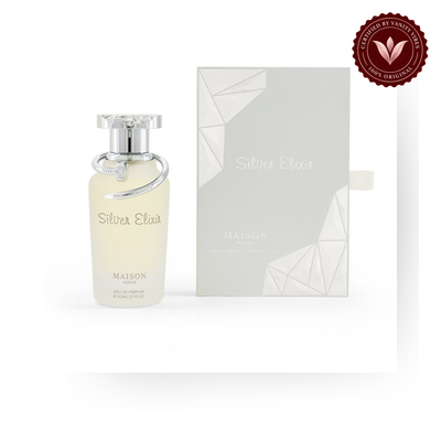 Maison Asrar Silver Elixir Eau de Parfum 100ml box and bottle