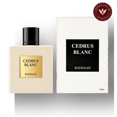 Cedrus Blanc by Rayhaan EDP 100ml Unisex Perfume | Pakistan box and perfume bottle with Vanity Vibes badge